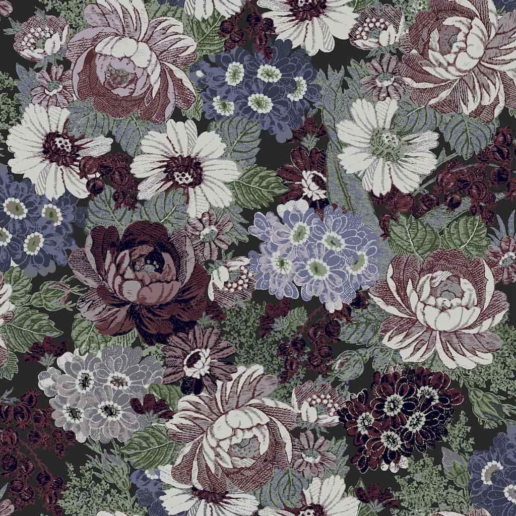 Laura Ashley Honnington Peonies Blackberry Purple Wallpaper