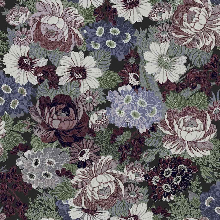 Laura Ashley Honnington Peonies Blackberry Purple Wallpaper