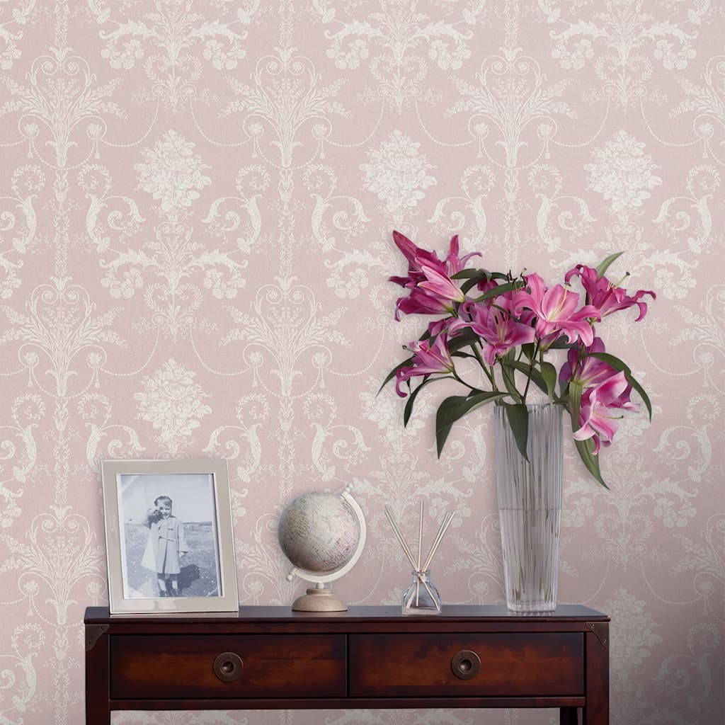 - Laura Ashley Josette Amethyst Wallpaper - 113381 - Decor Warehouse