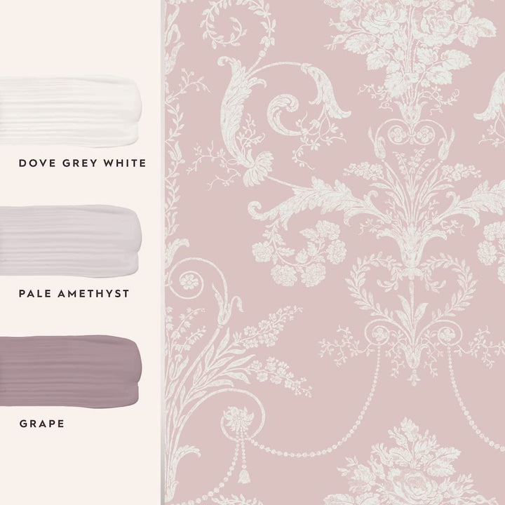Laura Ashley Josette Amethyst Wallpaper - 113381