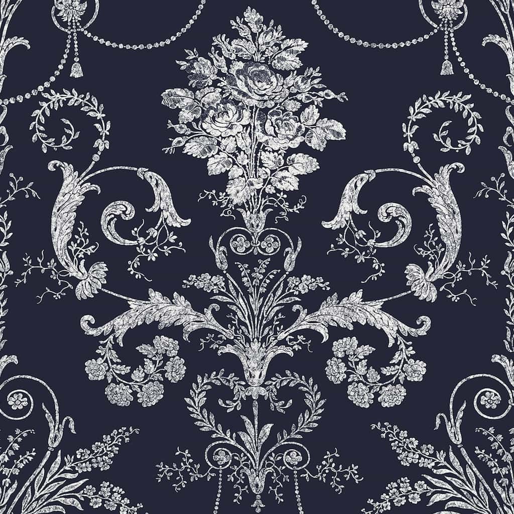  - Laura Ashley Josette Midnight Wallpaper - 113386 - Decor Warehouse