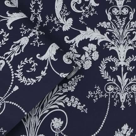 Laura Ashley Damask wallpaper collection - Joesette Midnight wallpaper roll