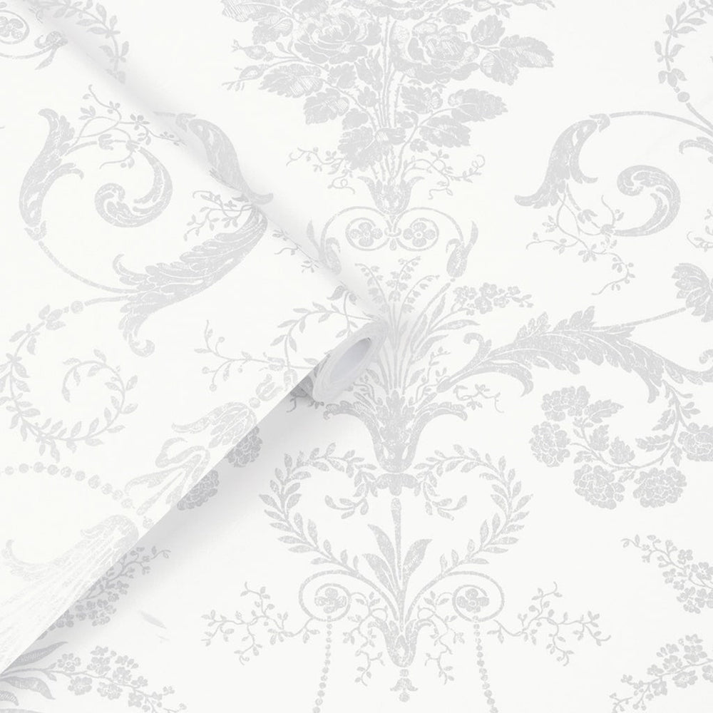  - Laura Ashley Josette Silver Wallpaper - 113379 - Decor Warehouse