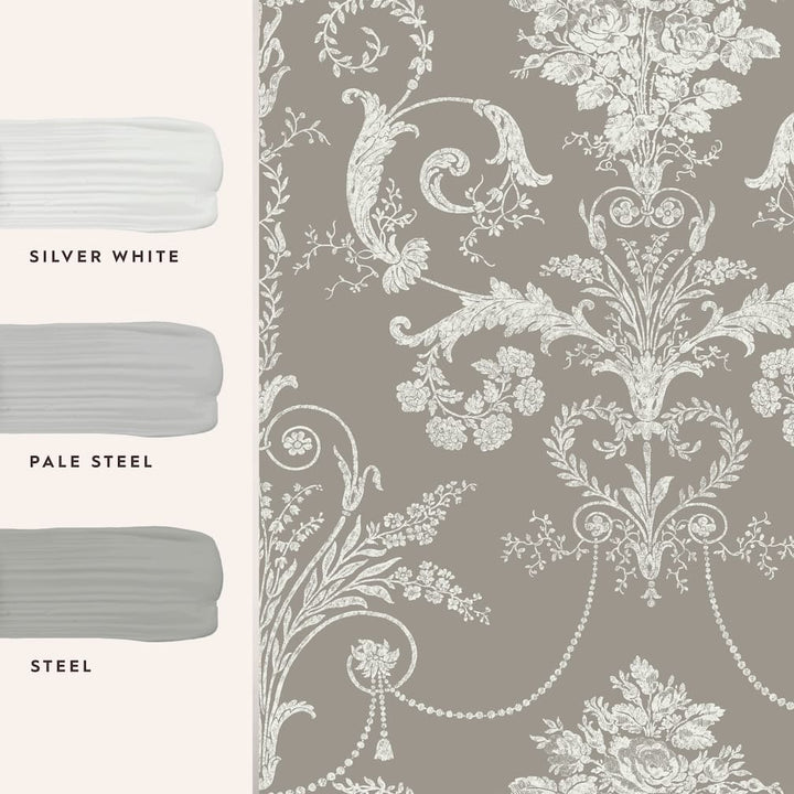 Laura Ashley Josette Steel Wallpaper - 113383