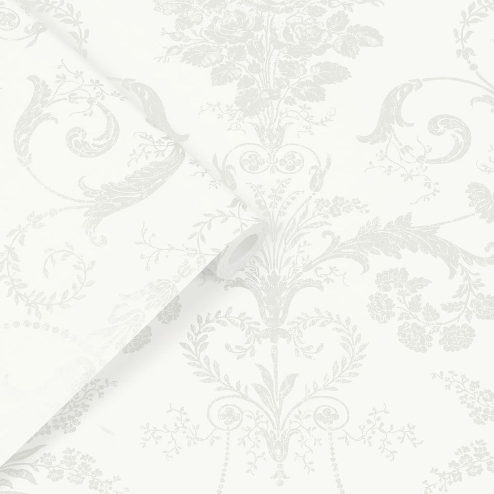  - Laura Ashley Josette White Wallpaper - 113382 - Decor Warehouse