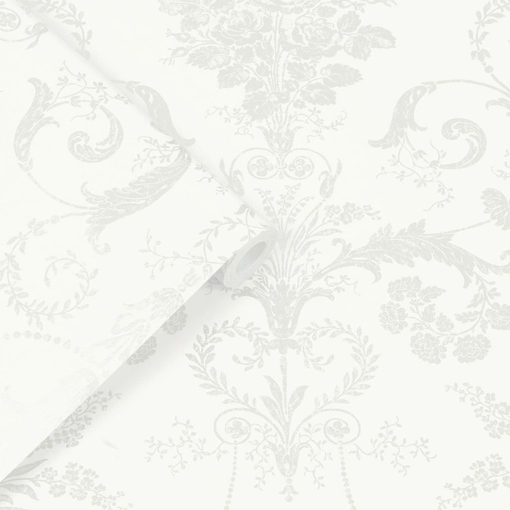  - Laura Ashley Josette White Wallpaper - 113382 - Decor Warehouse