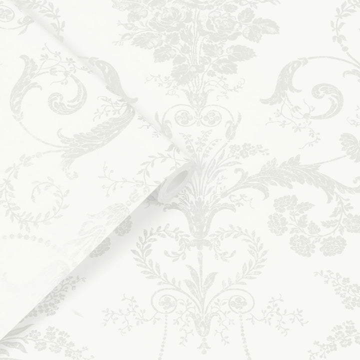  - Laura Ashley Josette White Wallpaper - 113382 - Decor Warehouse