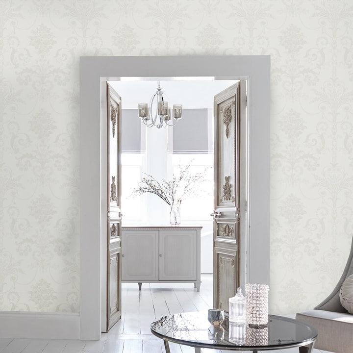  - Laura Ashley Josette White Wallpaper - 113382 - Decor Warehouse
