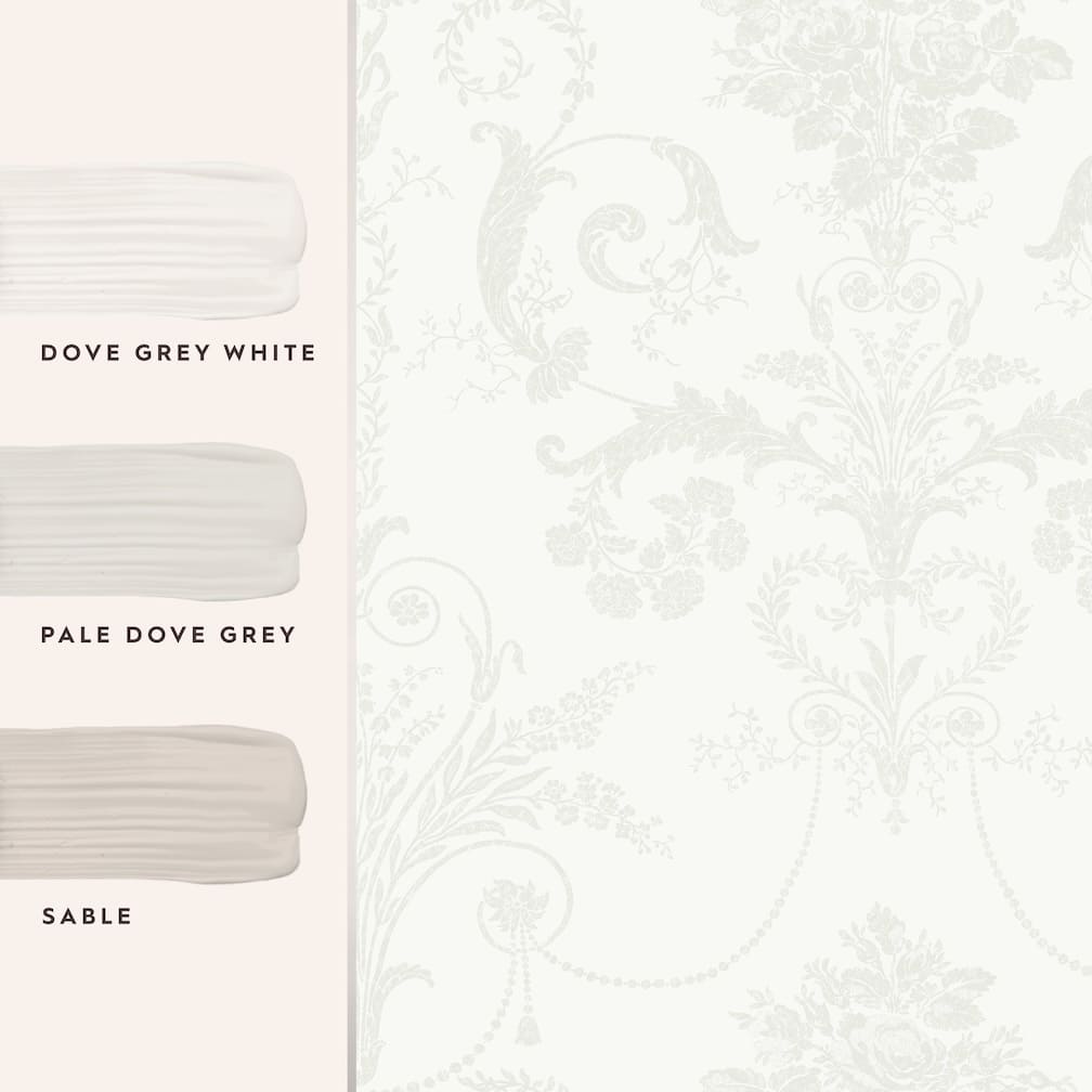 Laura Ashley Josette White Wallpaper - 113382
