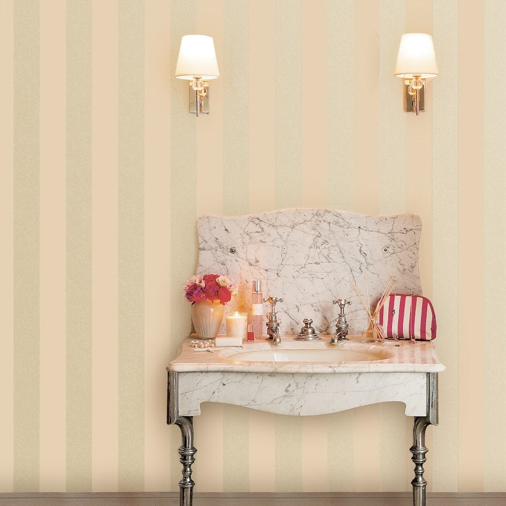  - Laura Ashley Lille Pearlescent Stripe Linen Wallpaper - 113337 - Decor Warehouse
