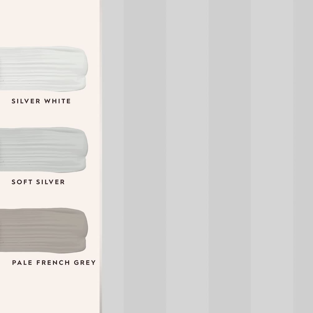 Laura Ashley Lille Pearlescent Stripe Silver Wallpaper - 113338