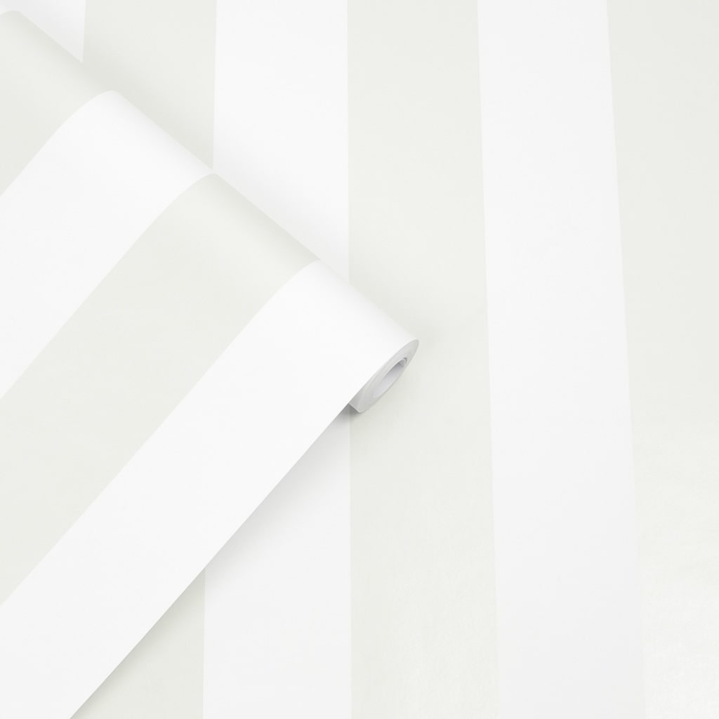  - Laura Ashley Lille Pearlescent Stripe White Wallpaper - 113336 - Decor Warehouse