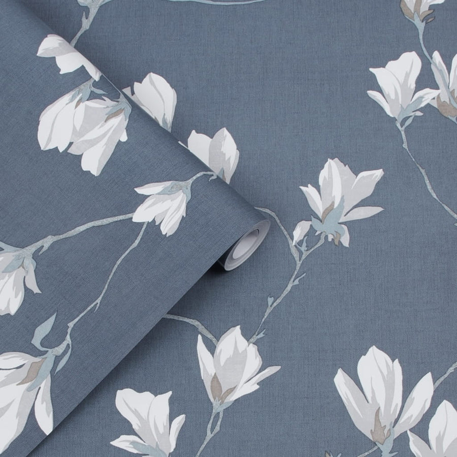  - Laura Ashley Magnolia Grove Dusky Seaspray Wallpaper - 113355 - Decor Warehouse
