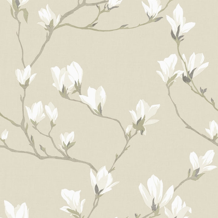  - Laura Ashley Magnolia Grove Natural Wallpaper - 113353 - Decor Warehouse