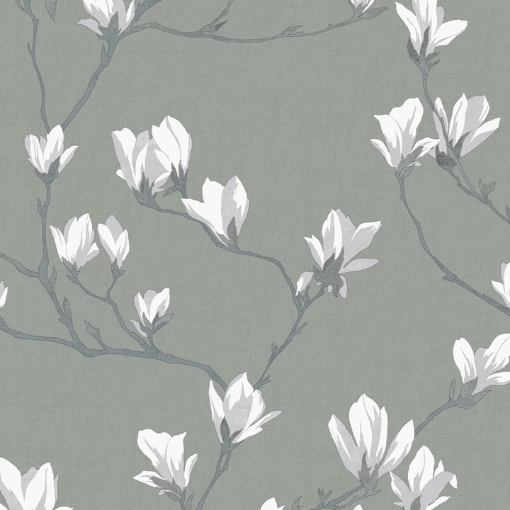  - Laura Ashley Magnolia Grove Slate Wallpaper - 113354 - Decor Warehouse