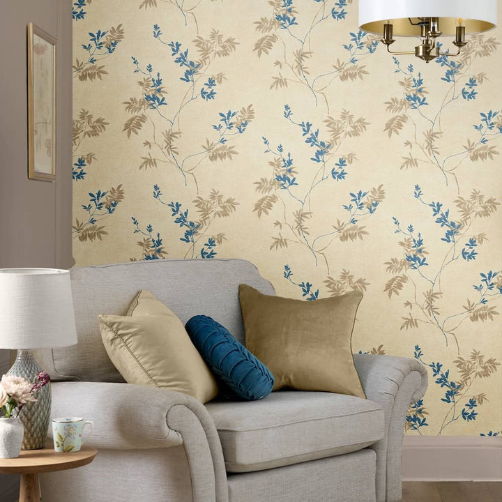  - Laura Ashley Mari Gold Wallpaper - 119841 - Decor Warehouse