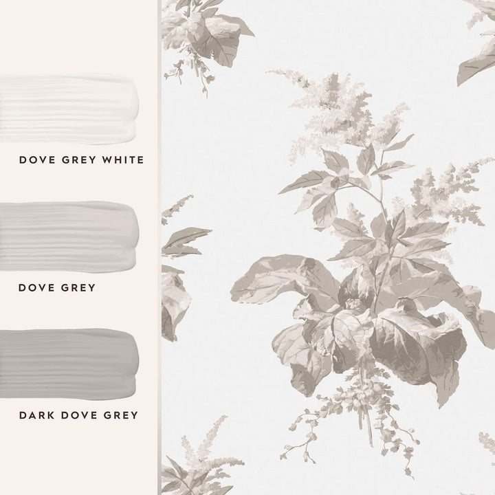 Laura Ashley Naberth Dove Grey Wallpaper - 119850