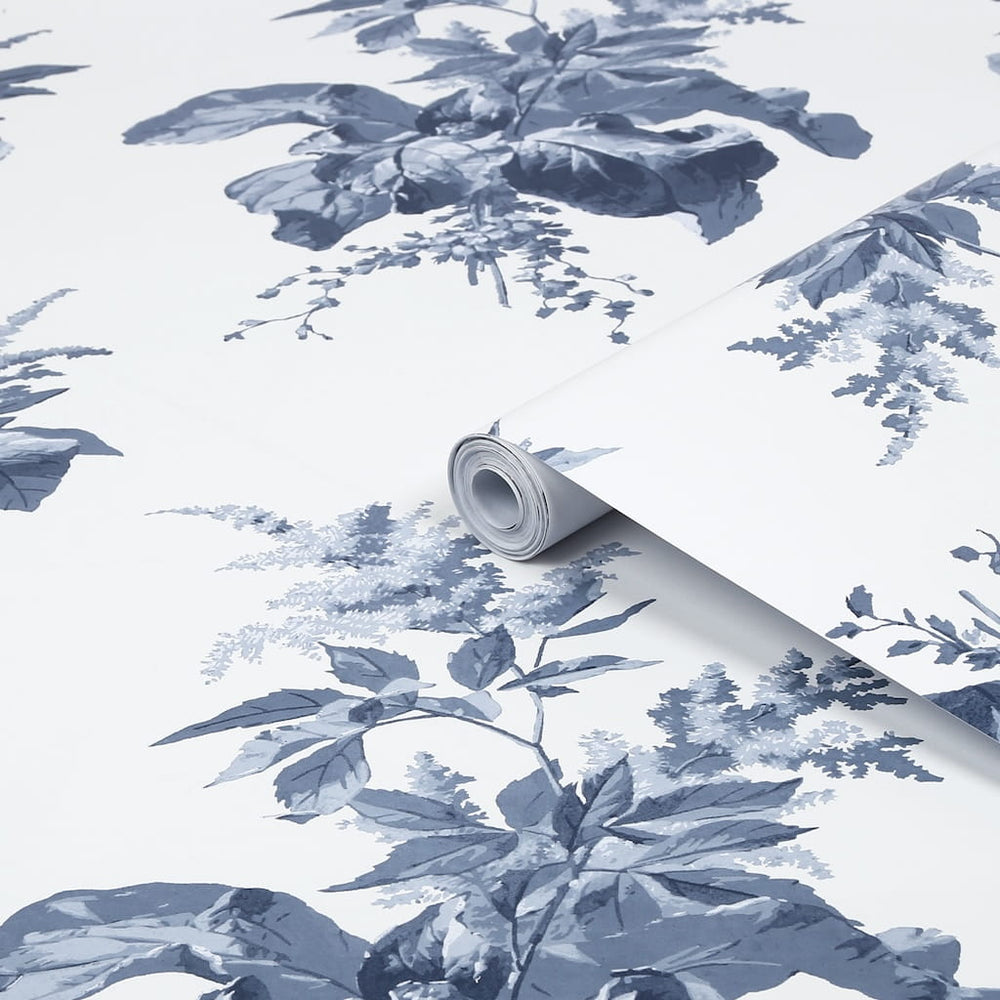  - Laura Ashley Naberth Midnight Seaspray Blue Wallpaper - 119851 - Decor Warehouse