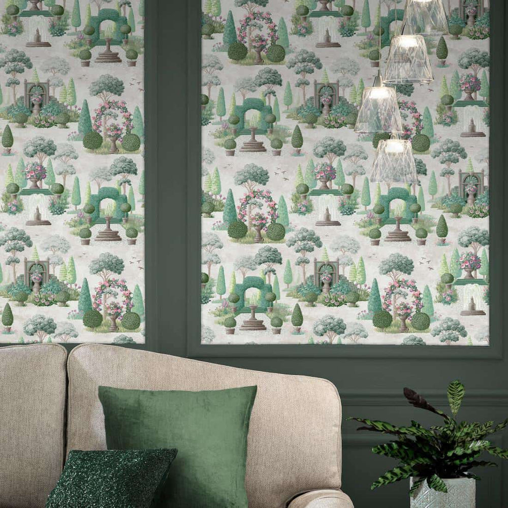  - Laura Ashley Naunton Folly Fern Green Wallpaper - 122746 - Decor Warehouse