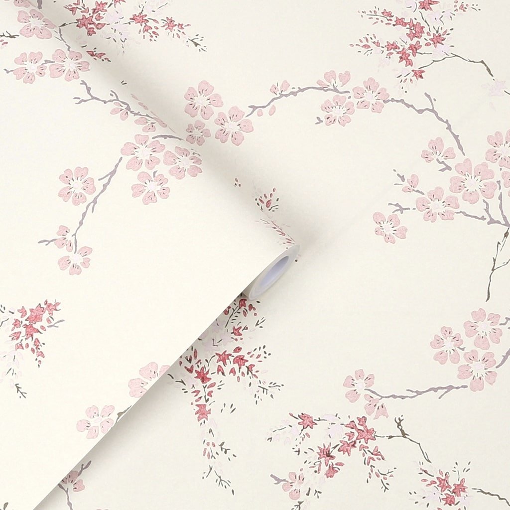 - Laura Ashley Oriental Blossom Blush Wallpaper - 113388 - Decor Warehouse