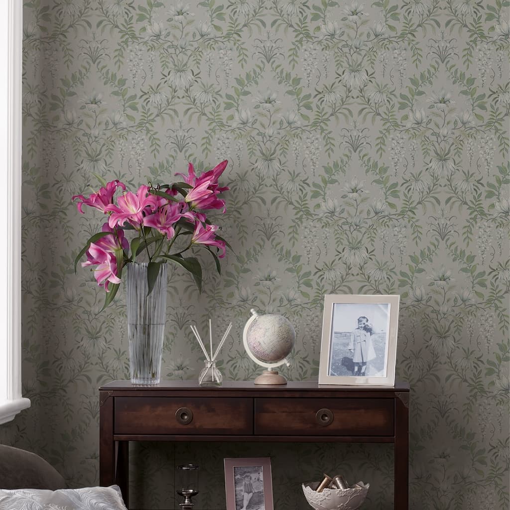 - Laura Ashley Parterre Sage Wallpaper - 113406 - Decor Warehouse