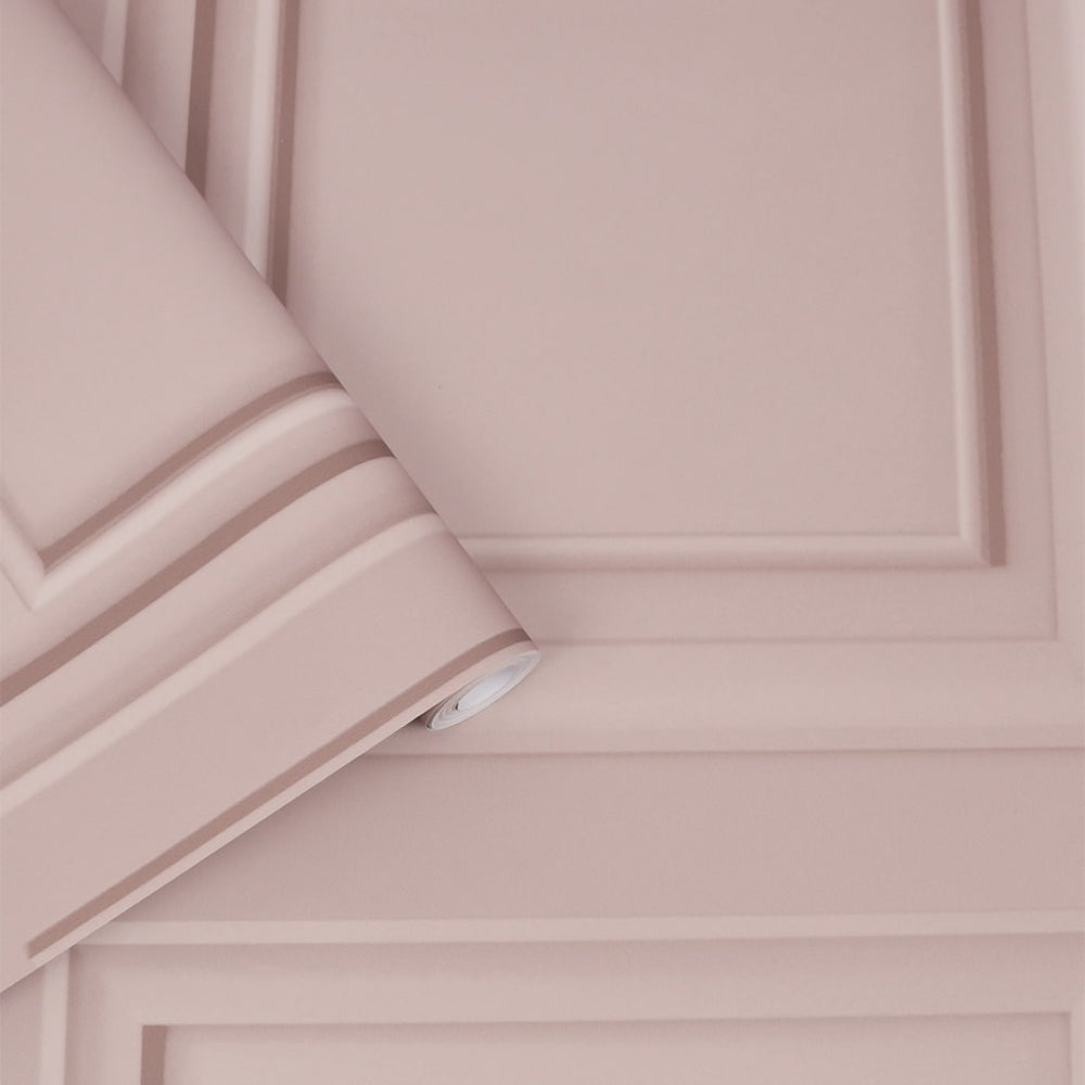  - Laura Ashley Redbrook Wood Panel Blush Wallpaper - 115257 - Decor Warehouse
