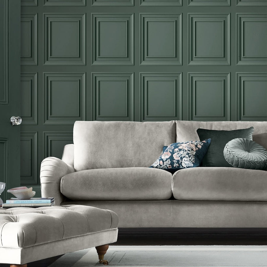  - Laura Ashley Redbrook Wood Panel Fern Green Wallpaper - 119844 - Decor Warehouse