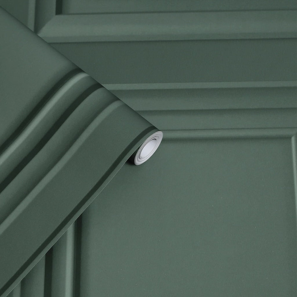  - Laura Ashley Redbrook Wood Panel Fern Green Wallpaper - 119844 - Decor Warehouse