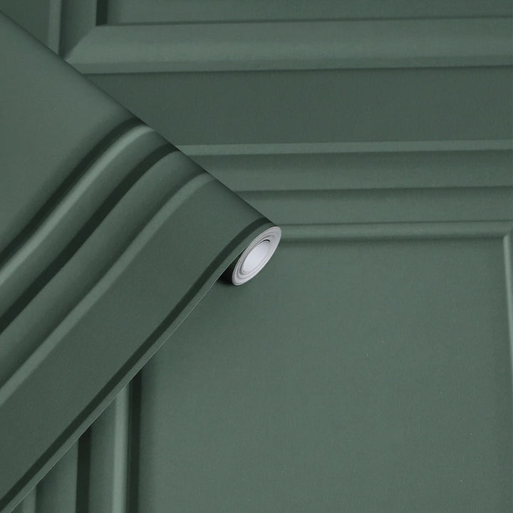  - Laura Ashley Redbrook Wood Panel Fern Green Wallpaper - 119844 - Decor Warehouse