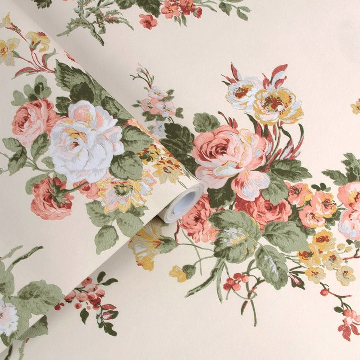  - Laura Ashley Rosemore Pale Sable Wallpaper - 114897 - Decor Warehouse
