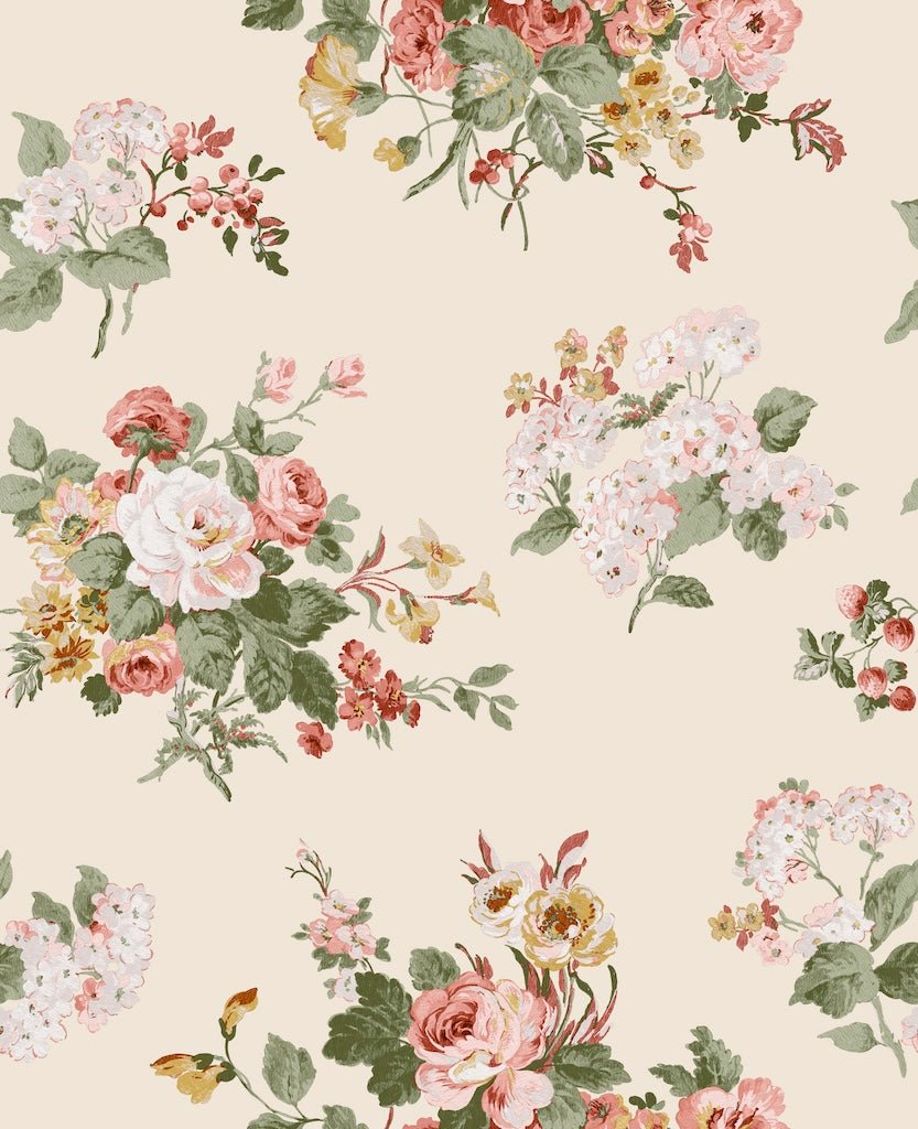 Laura Ashley Rosemore Pale Sable Wallpaper