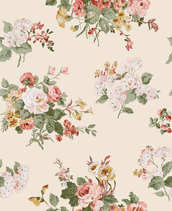 Laura Ashley Rosemore Pale Sable Wallpaper