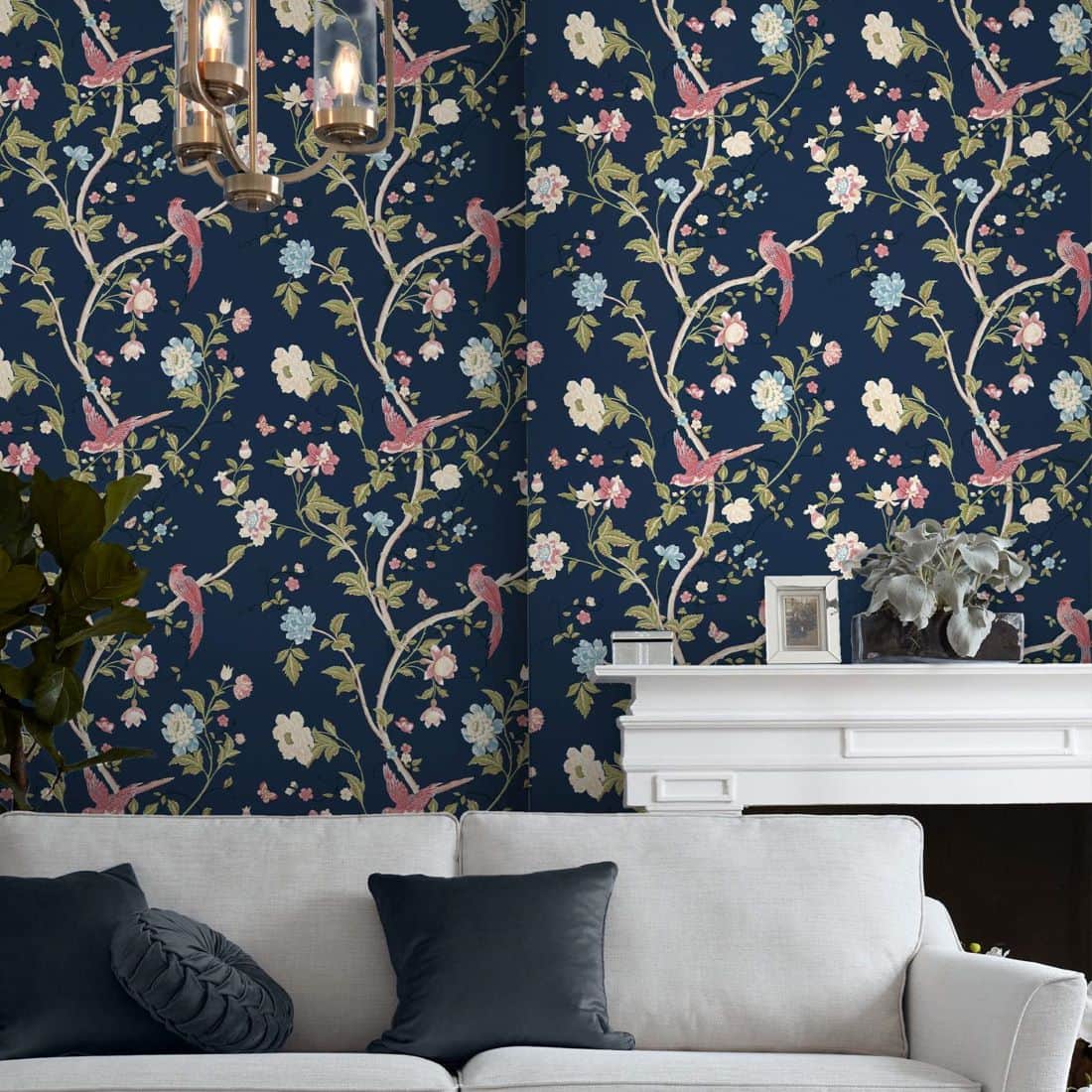 - Laura Ashley Summer Palace Midnight Blue Wallpaper - 120134 - Decor Warehouse