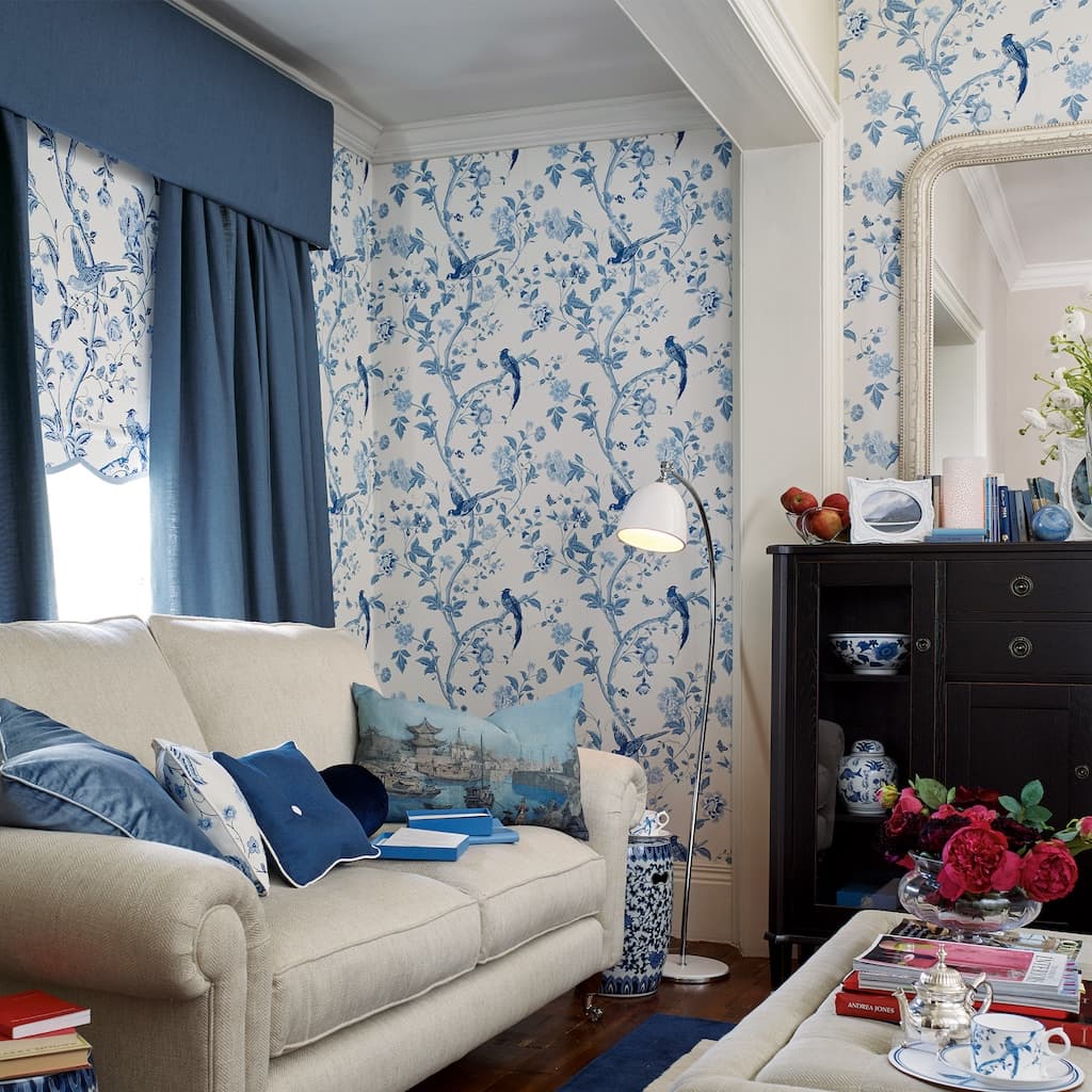 - Laura Ashley Summer Palace Royal Blue Wallpaper - 113390 - Decor Warehouse