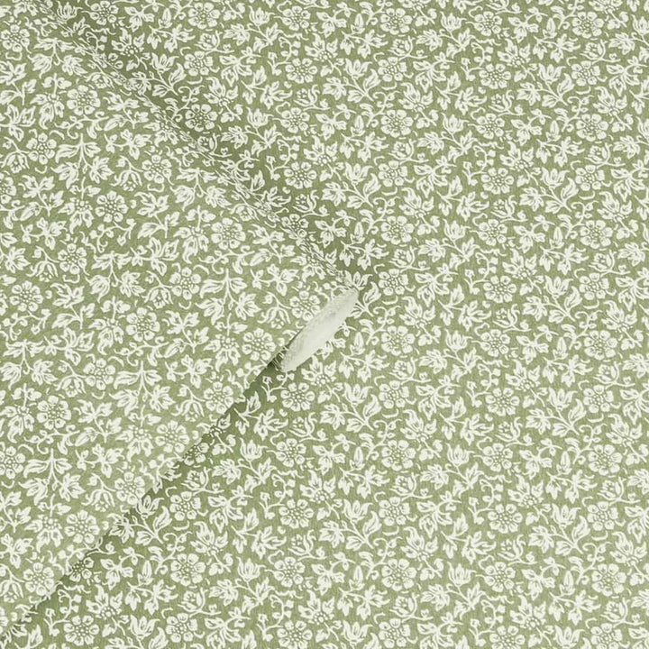 121077 - Laura Ashley - Laura Ashley Sweet Alyssum Moss Green Wallpaper - Decor Warehouse