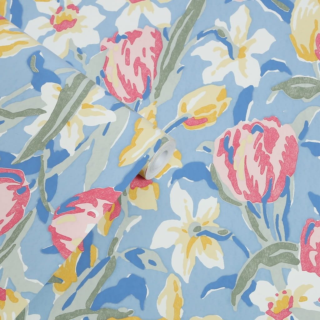 - Laura Ashley Tulips China Blue Wallpaper - 119847 - Decor Warehouse