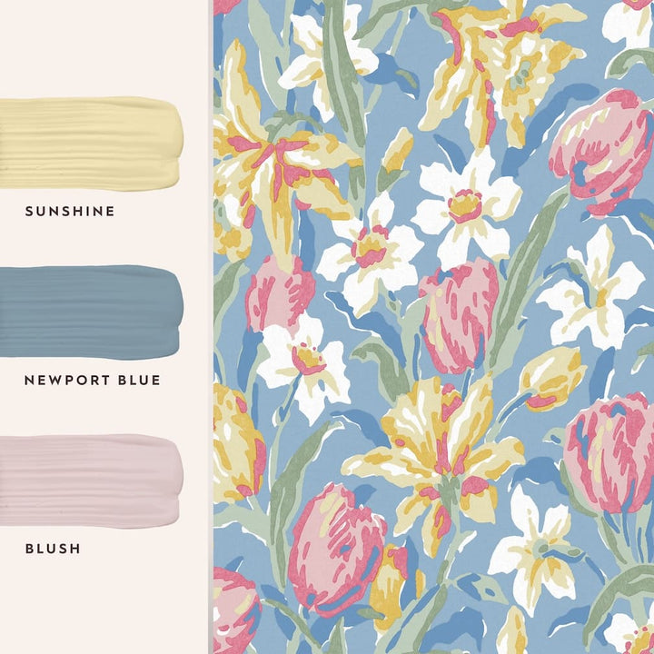 Laura Ashley Tulips China Blue Wallpaper - 119847
