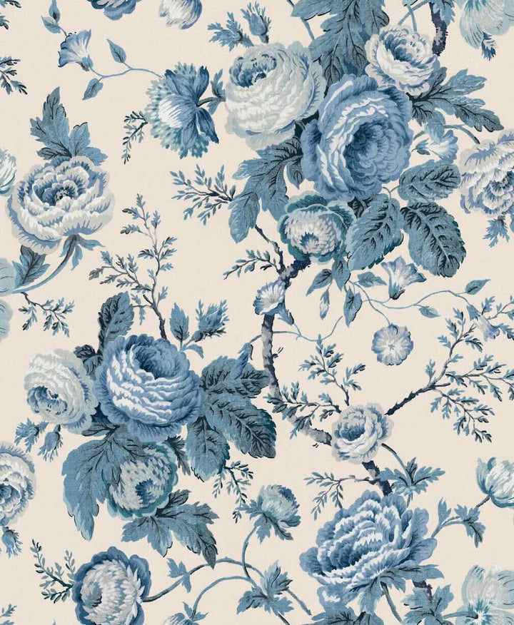 Laura Ashley Uffington Roses Dark Seaspray Wallpaper - 140324