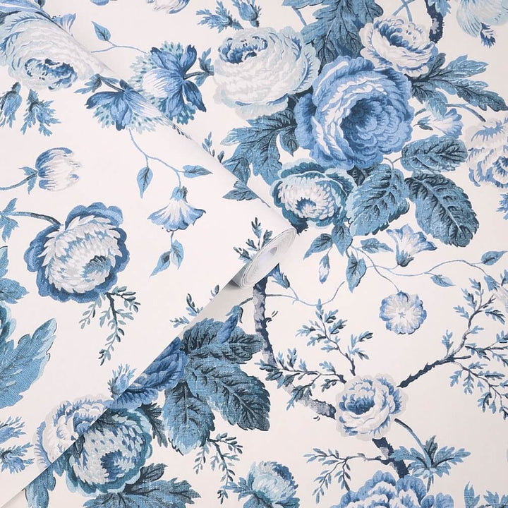 Laura Ashley Uffington Roses Dark Seaspray Wallpaper - 140324