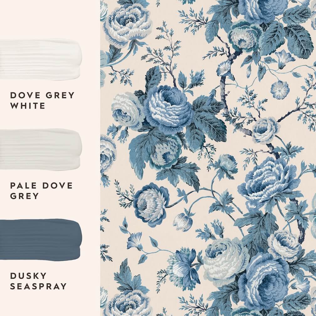 Laura Ashley Uffington Roses Dark Seaspray Wallpaper - 140324