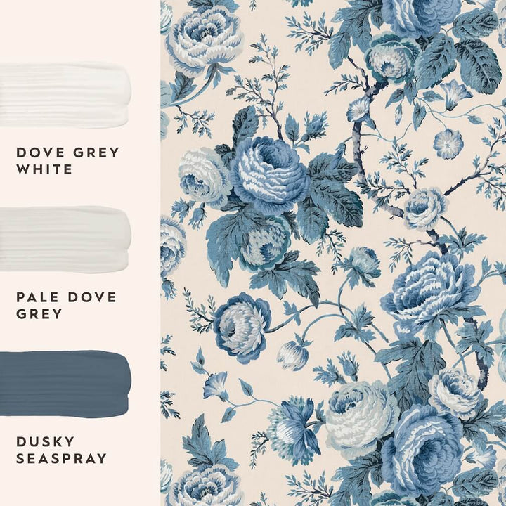 Laura Ashley Uffington Roses Dark Seaspray Wallpaper - 140324