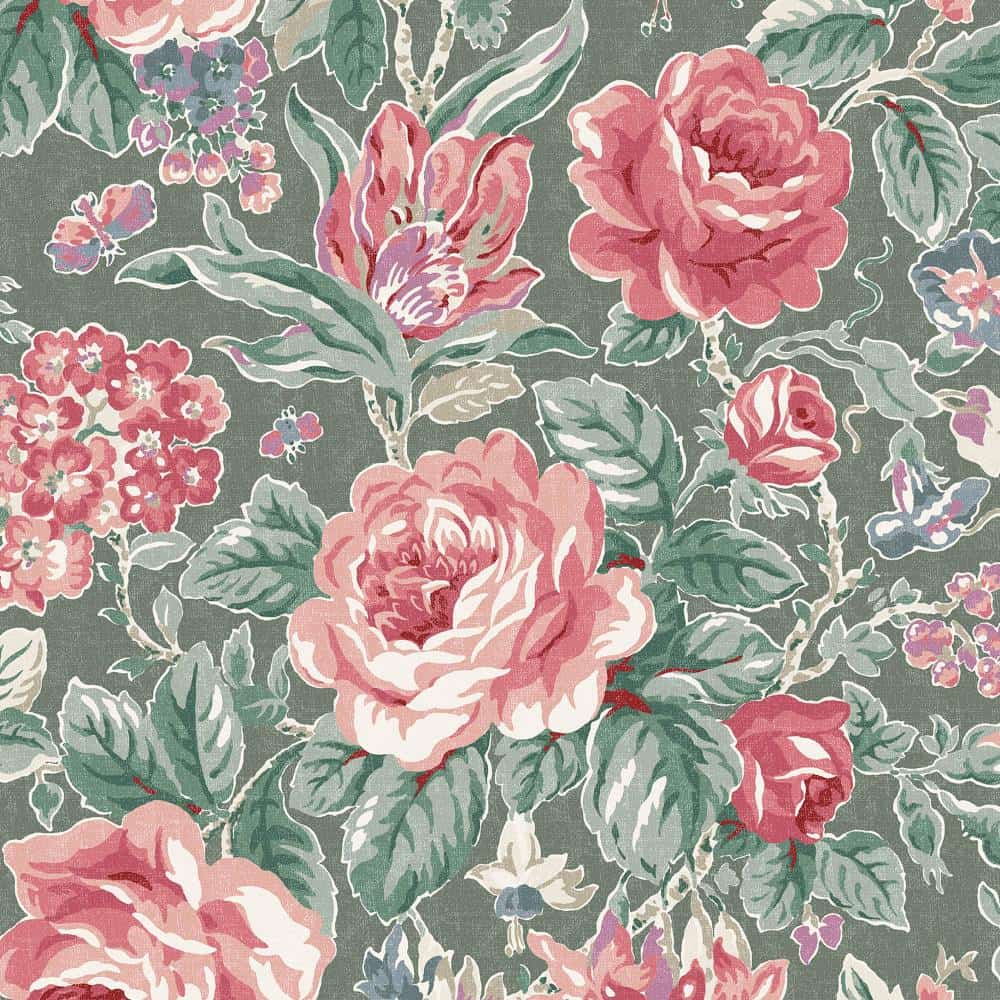 - Laura Ashley Wild Roses Fern Green Wallpaper - 122754 - Decor Warehouse