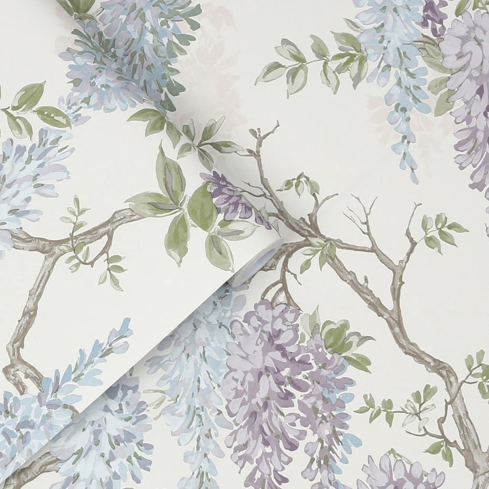  - Laura Ashley Wisteria Gardens Pale Iris Wallpaper - 113356 - Decor Warehouse