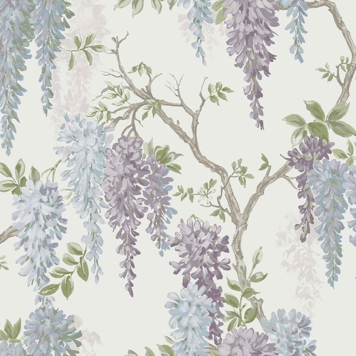  - Laura Ashley Wisteria Gardens Pale Iris Wallpaper - 113356 - Decor Warehouse