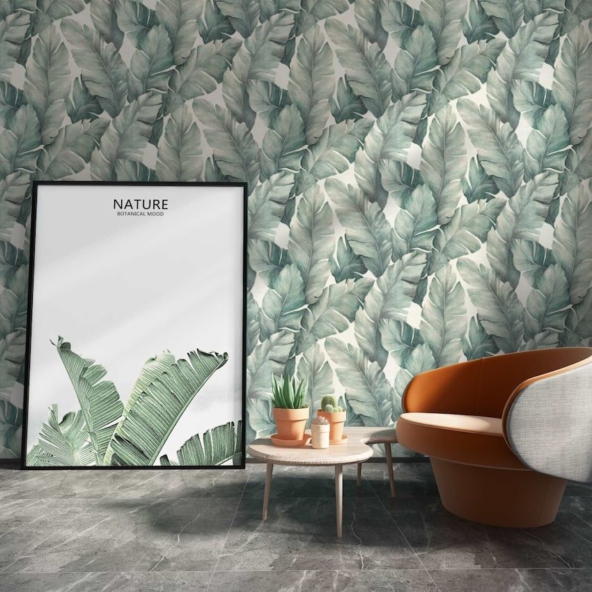 - Leo Teal Tropical Leaf Wallpaper - LT7713 - Decor Warehouse