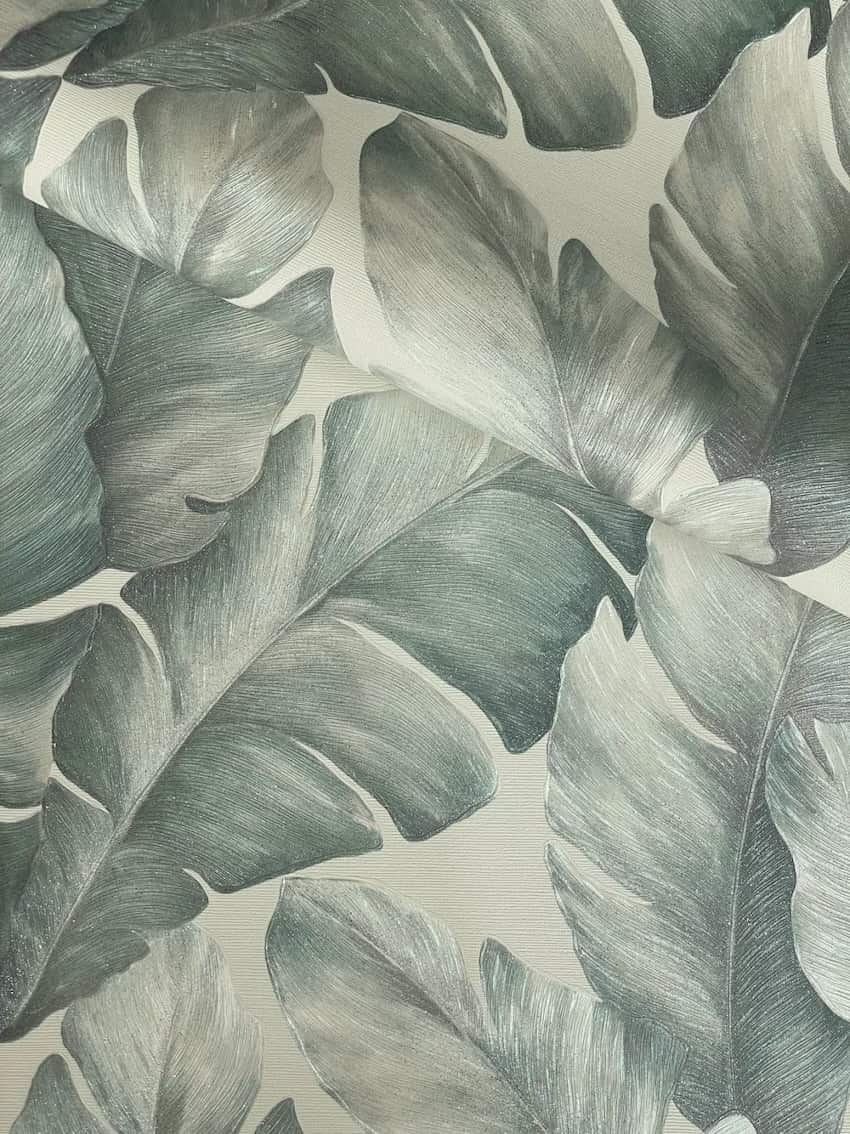 - Leo Teal Tropical Leaf Wallpaper - LT7713 - Decor Warehouse