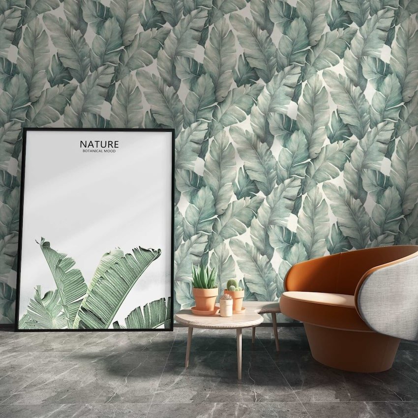 LT7713-Decor Warehouse-Leo Teal Tropical Leaf Wallpaper-Decor Warehouse