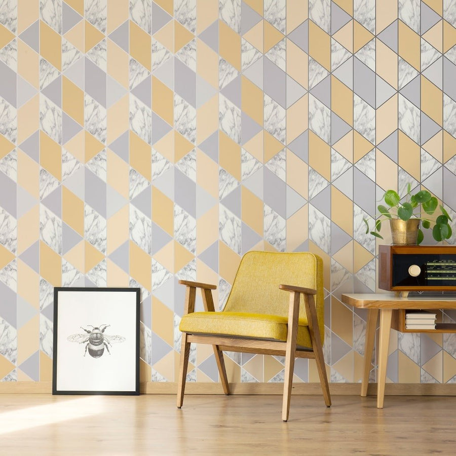 Marble Geo Yellow Wallpaper - 108296
