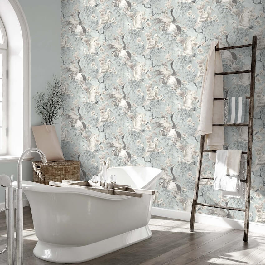 WM-411-Woodchip & Magnolia-Maurice Duck Egg Blue Wallpaper-Decor Warehouse