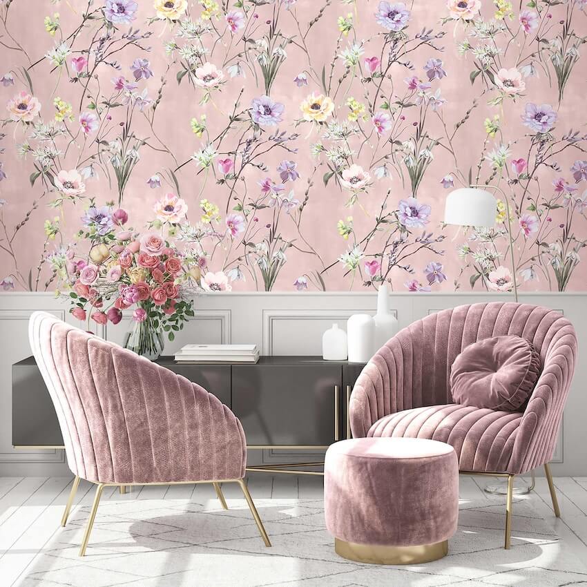 - Maytime Dusky Pink Wallpaper - WM - 383 - 02 - Decor Warehouse